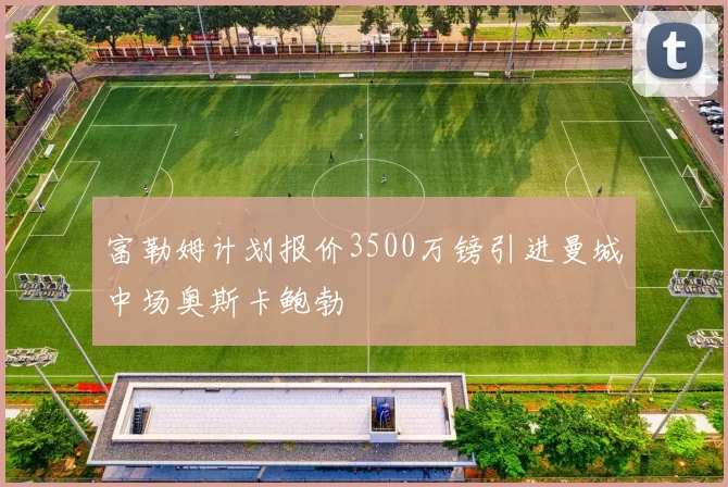 富勒姆计划报价3500万镑引进曼城中场奥斯卡鲍勃